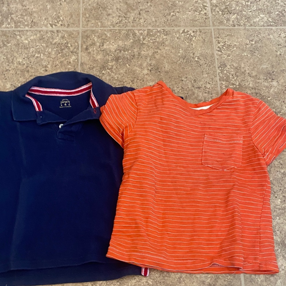 Orange Striped Kids T-Shirt